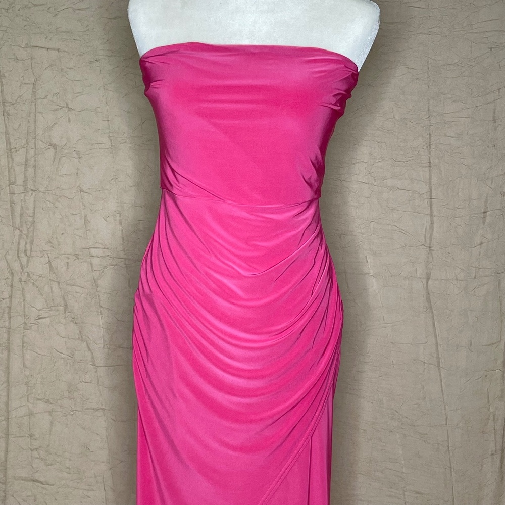 NWT Club London Strapless Hot Pink Dress | 12 (Actual Fit ~ S)